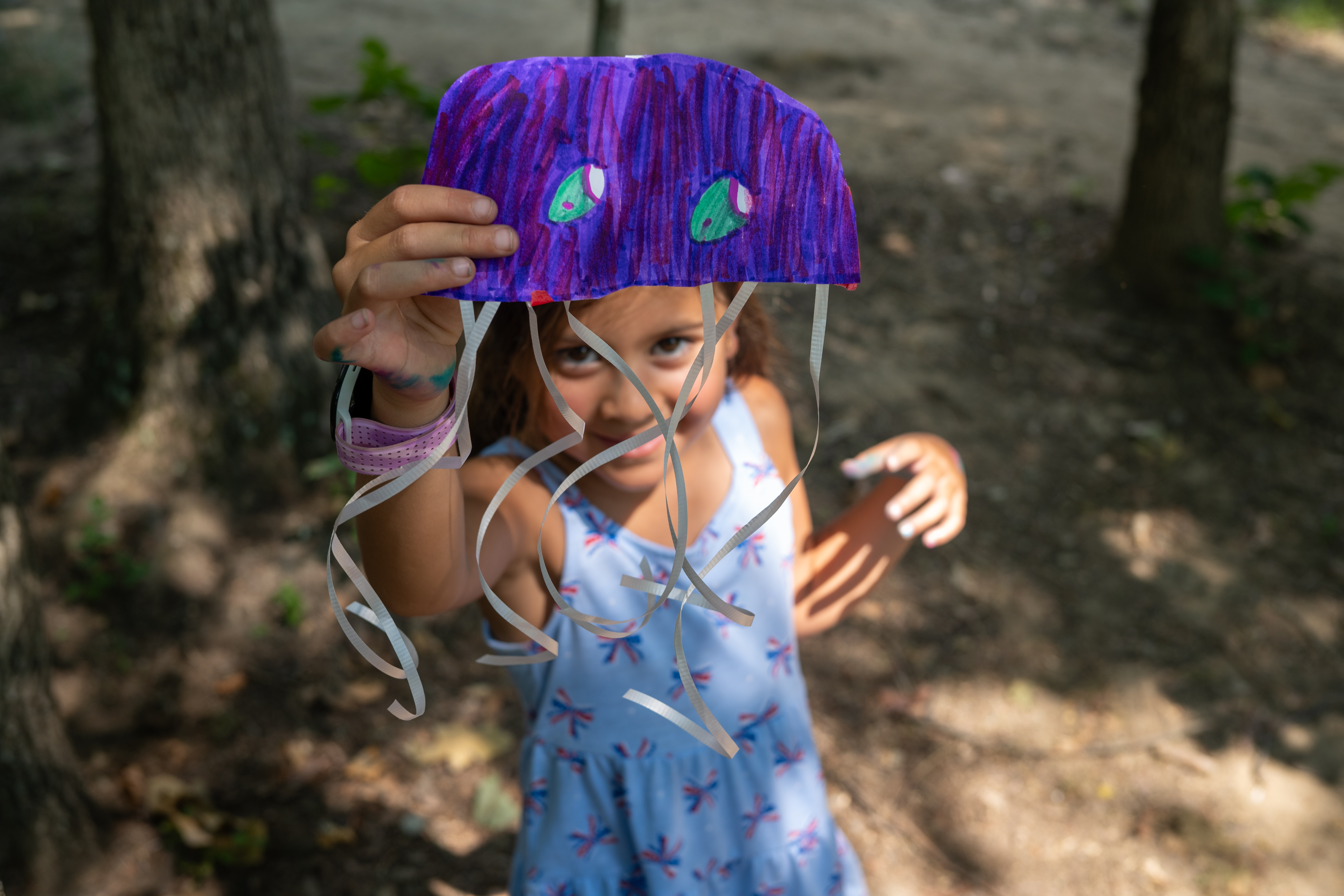 showing off paper jellyfish craft
